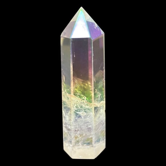 Aura Clear Quartz Point Tower Obelisk Crystal Wand Size Small: 3" - 3.2" Tall - Picture 1 of 16